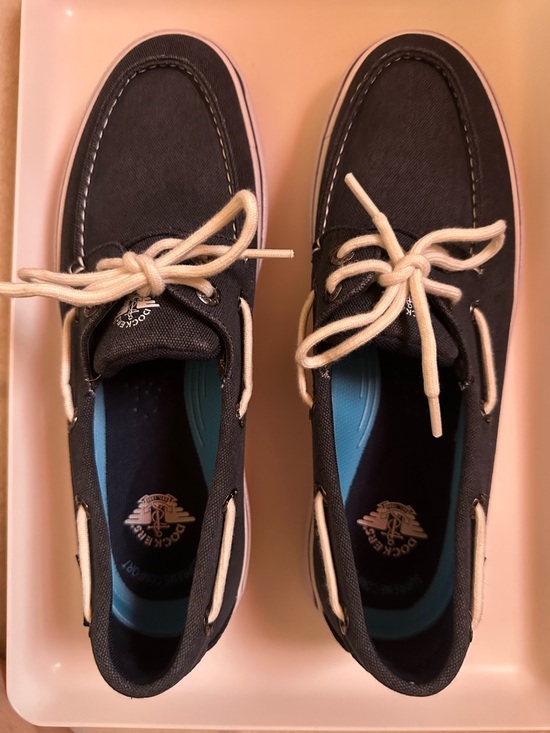Dockers Other - Dockers Navy Canvas Boat Shoes with White Laces